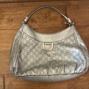 Silver D Ring Hobo Guccissima Leather